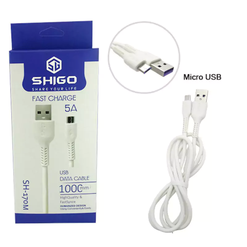 کابل MicroUSB شیگو فست شارژ مدل SH-170M طول 1 متر