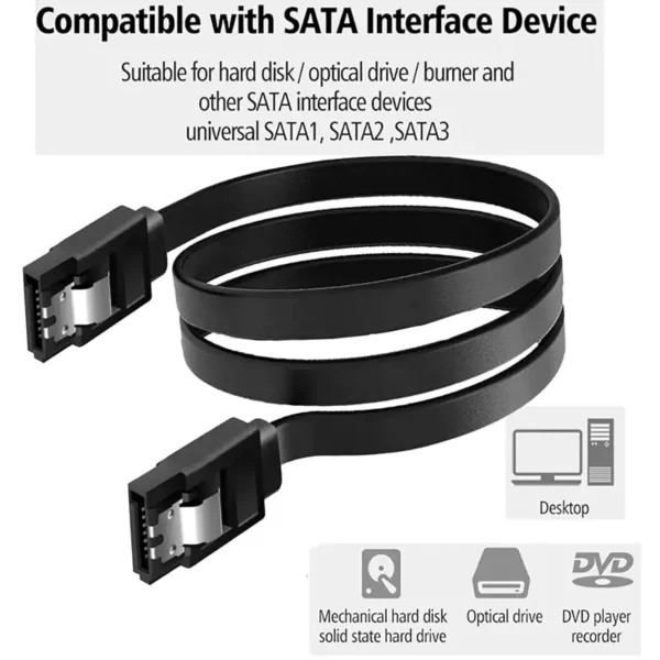 کابل هارد SATA ساتا 3.0 قفل دار 40 CM مشکی