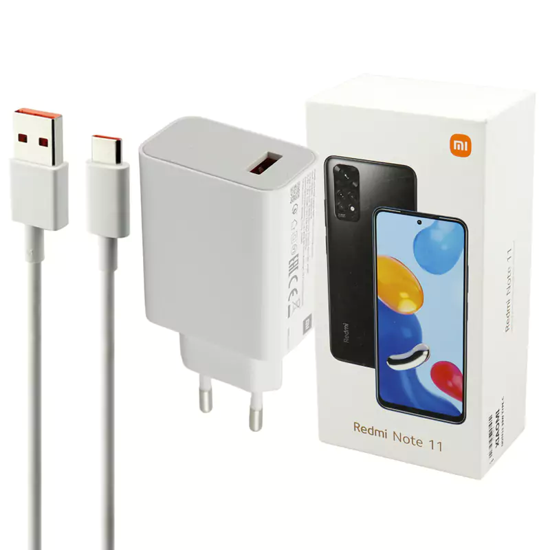 شارژر دیواری فست شارژ Xiaomi NOTE 11 3A PD 33W Type-C به همراه کابل تایپ سی و جعبه گوشی