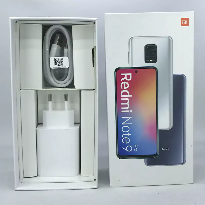 شارژر دیواری فست شارژ Xiaomi Redmi Note 9 Pro 3A 33W + کابل تایپ سی و جعبه گوشی