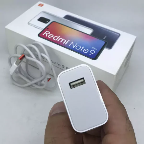 شارژر دیواری فست شارژ Xiaomi Redmi Note 9 Pro 3A 33W + کابل تایپ سی و جعبه گوشی