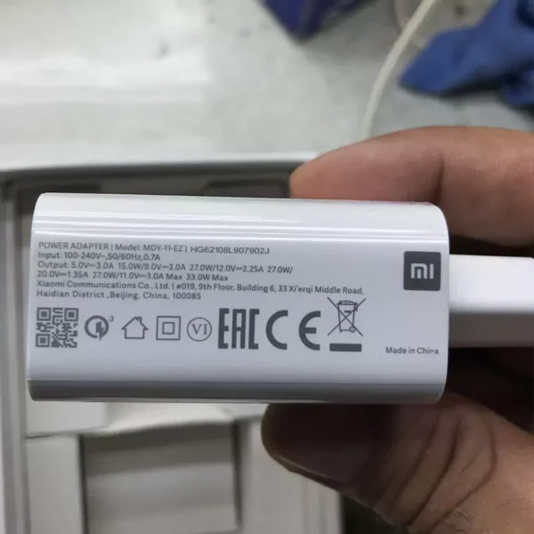شارژر دیواری فست شارژ Xiaomi Redmi Note 9 Pro 3A 33W + کابل تایپ سی و جعبه گوشی