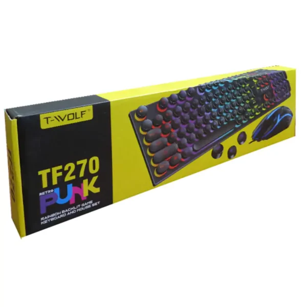 کیبورد و ماوس سیم دار گیمینگ T-WOLF تی ولف مدل TF270