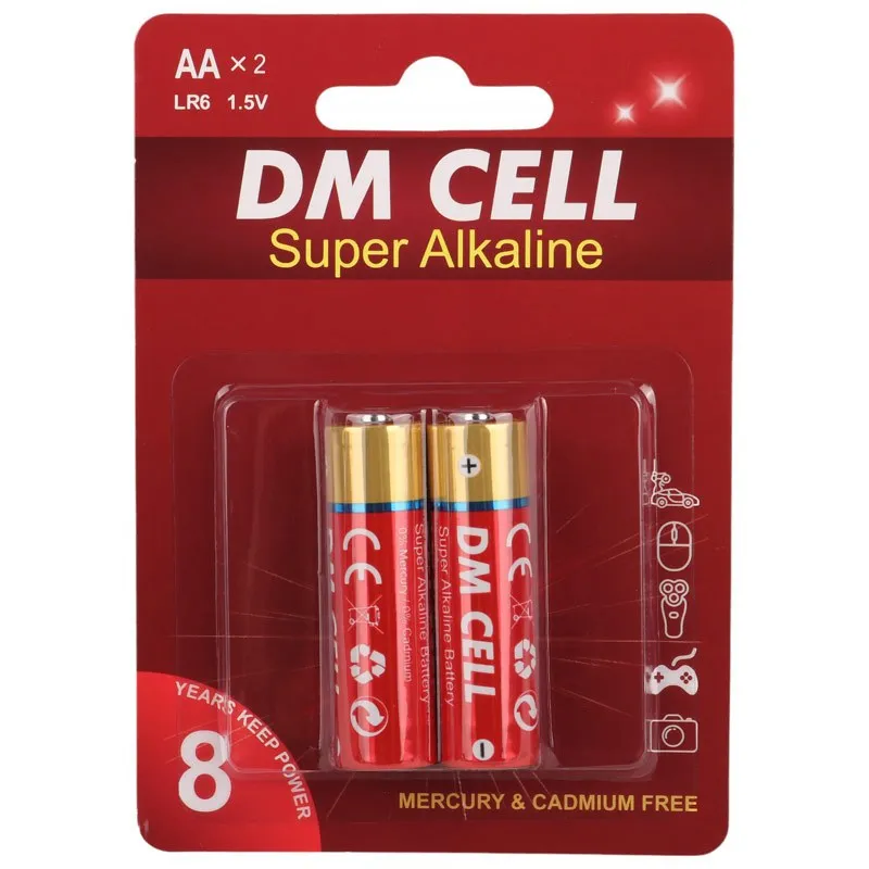 باتری دوتایی قلمی DM Cell Super Alkaline LR6 1.5V AA