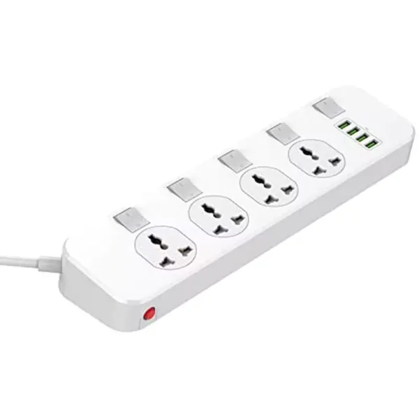 چند راهی 4 خانه برق ارت دار LDNIO SC4408 با کابل 2 متری + شارژر USB